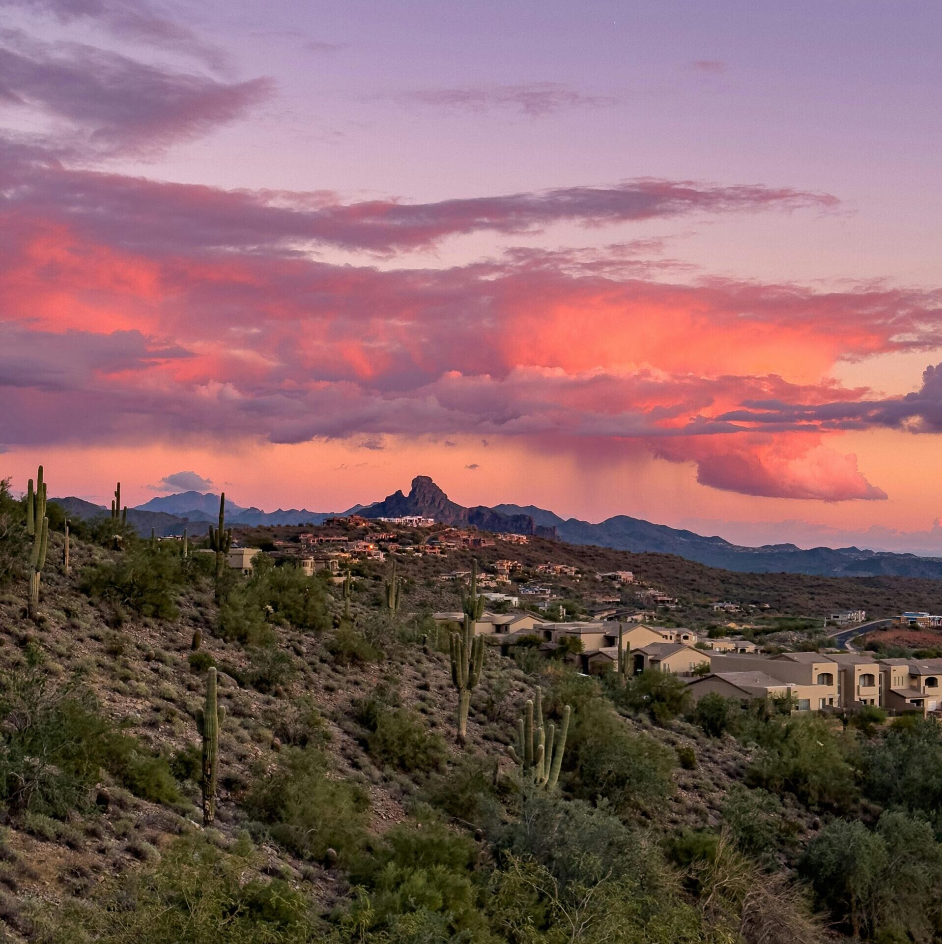 Sunset over Fountain Hills